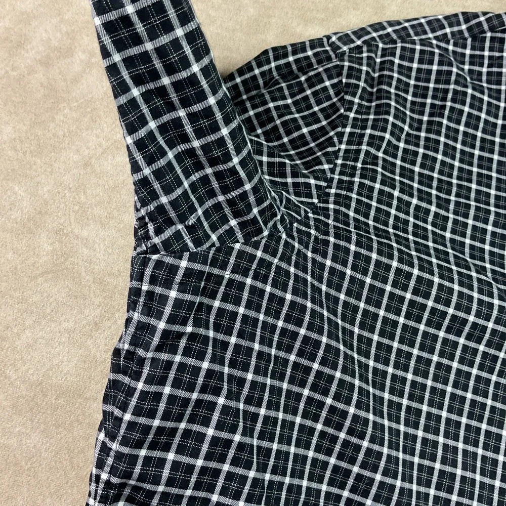 Polo Ralph Lauren Shirt Men Sz XL Plaid Checks Black White Long Sleeve Button Up